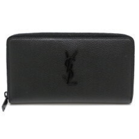 Saint Laurent Paris Zip Long Wallet Black Leather - Picture 1 of 9
